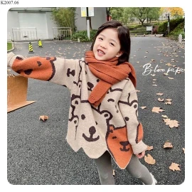 ÁO LEN GẤU CUTE BÉ GÁI Si 133k/1 chiếc