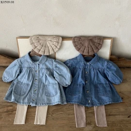 Áo sơ mi denim tay phồng cho bé Sỉ 162k/1 chiếc 