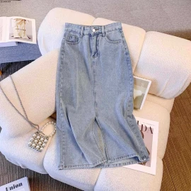 CHÂN VÁY JEANS XẺ TRƯỚC Si 122k/1 chiếc