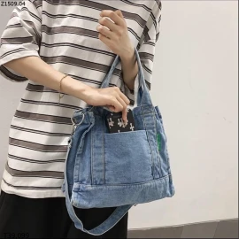 Túi Denim Phong Cách Retro Unisex Nam Nữ Si 141k/1 chiếc