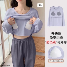 BỘ MẶC NHÀ KÈM BRA DÀI TAY Si 130k/1 bộ