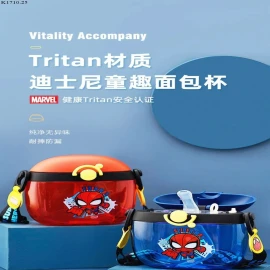 Bình Nước Chống Tràn Có Ống Hút Họa Tiết Spiderman Mickey Minnie Xinh Xắn Dành Cho Bé Si 121k/1 chiếc 