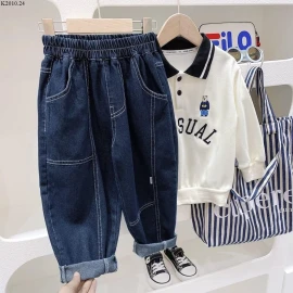 SƠ MI DÀI TAY MIX QUẦN JEAN THỤNG SIZE NHỠ Giá: áo 119k quần 126k 