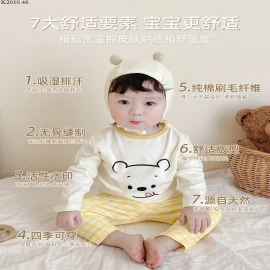 BỘ COTTON DÀI TAY HOẠ TIẾT CHO BÉ  Si 98k-1 bộ