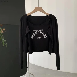 COMBO ÁO CROPTOP + CARDIGAN Si 130k/ set