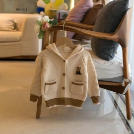 Áo cardigan len gấu có mũ cho bé  - Sỉ 153k