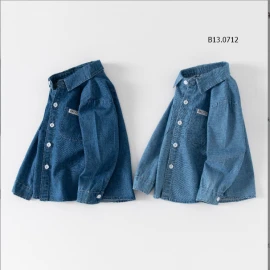 ÁO SƠ MI DENIM BÉ TRAI HÃNG WELLKIDS - Sỉ 128k