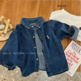 ÁO SƠ MI  DENIM CHO BÉ - Sỉ 142k