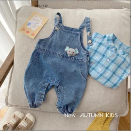 QUẦN YẾM+ÁO SƠ MI CHO BÉ TRAI HÃNG Zytkids- sỉ sơ mi: 98k yếm: 146k