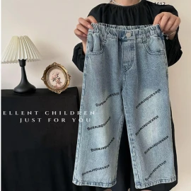 QUẦN JEANS IN CHỮ CHO BÉ  - Sỉ 185k