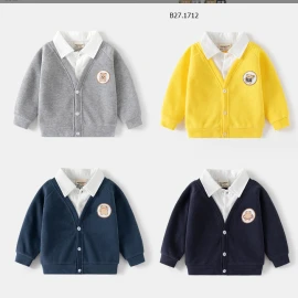 ÁO CARDIGAN MIX CỔ SƠ MI BÉ TRAI HÃNG WELLKIDS - Sỉ 100k