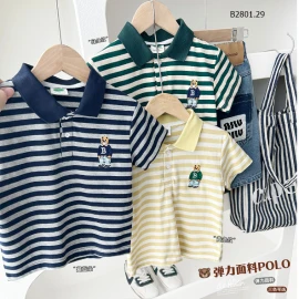 ÁO POLO GẤU KẺ CHO BÉ NHÀ KACADY-sỉ 115k/chiếc