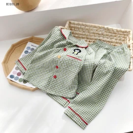 BỘ PIJAMA KẺ CHO BÉ TRAI BÉ GÁIsỉ 138k/bộ