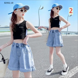 QUẦN SHORT JEAN LỬNG BÉ GÁI SZ ĐẠI - Sỉ 124k