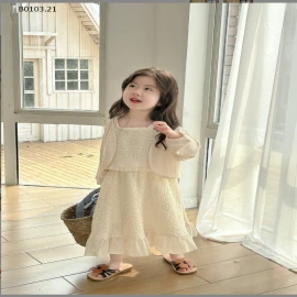 Set váy 2 dây mix cardigan xuất hàn  - Sỉ set 220k, áo 130k