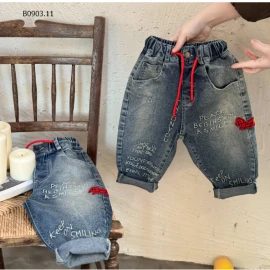 JEANS BAGGY THÊU CHỮ mmGGbaby- Sỉ 188k