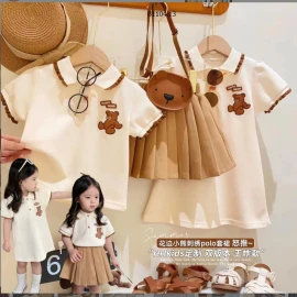 VÁY POLO VÀ SET ÁO POLO MIX CHÂN VÁY XẾP LY CHO BÉ -sỉ  Mẫu 1 : 123k/1 set           Mẫu 2 : 100k/chiếc