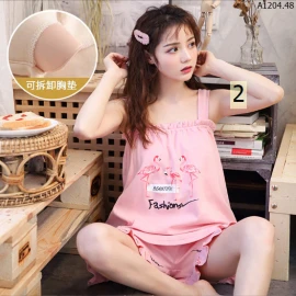 Set ngủ cotton nữ kèm bra sỉ 115k/bộ