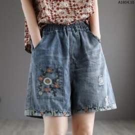 QUẦN SHORT JEAN THÊU ỐNG RỘNG sỉ 170k/chiếc