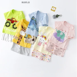 BỘ MẶC NHÀ COTTON CHO BÉ  - sỉ 69k