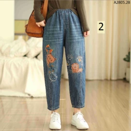 QUẦN BAGGY JEAN THÊU HOA sỉ 250k/chiếc