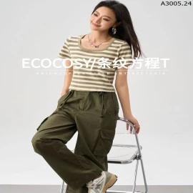 ÁO THUN KẺ COTTON ECO SILK NỮ SỈ 138K