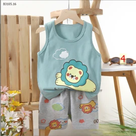 BỘ BA LỖ IN HÌNH CUTE CHO BÉ TRAI-  size 73-100: si 52k/1 bộ size 110-130: sỉ 63k/1 bộ