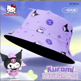 MŨ BÈO KUROMI TÍM 2 MẶT-sỉ 118k/chiếc