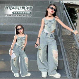 SET JEANS CÁ TÍNH SZ ĐẠI CHO BÉ GÁI-sỉ 195k/set