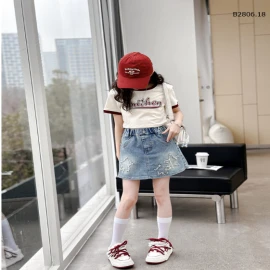 QUẦN SHORT JEAN GIẢ VÁY BÉ GÁI HÃNG JUZITIGE- Sỉ 153k