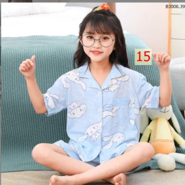 BỘ PIJAMA CỘC TAY CHO BÉ GÁI -sỉ 108k/bộ 