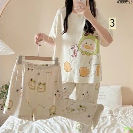 Set bộ ngủ 3 món cute cho nữ sỉ 95k/set