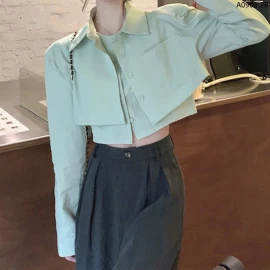 SƠ MI CROPTOP NỮ sỉ 138k/chiếc 