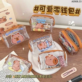 Túi Đựng Bút Trong Suốt Capybara sỉ 51k/set 2c chọn mẫu