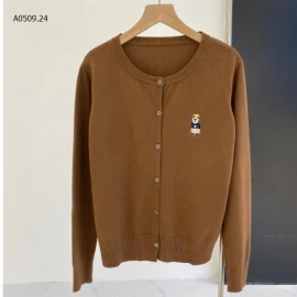 ÁO CARDIGAN LEN MỀM THÊU GẤU-sỉ 138k/chiếc 