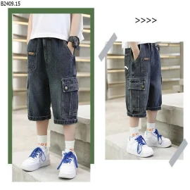 QUẦN SHORT JEAN TÚI HỘP BÉ TRAI - Sỉ 125k