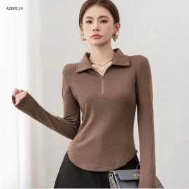 ÁO THUN CỔ POLO KÉO KHÓA NỮ-sỉ 118k