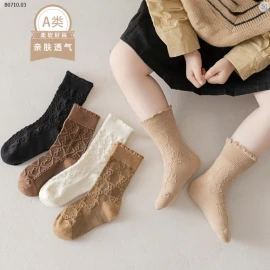 COMBO 5 ĐÔI TẤT CỔ NHÚN PHONG CÁCH LOLITA XINH YÊU -sỉ 71k