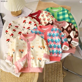 ÁO KHOÁC CARDIGAN LÓT LÔNG BÉ GÁI -sỉ 89k