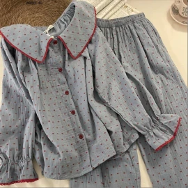 SET PIJAMA CỔ SEN TAY DÀI -sỉ 145k