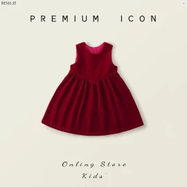 VÁY ĐỎ PREMIUM ICON CHO BÉ GÁI -sỉ 138k