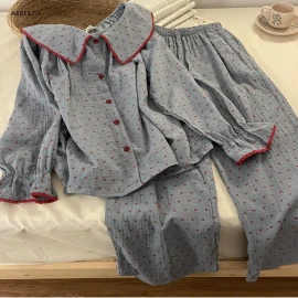 SET PIJAMA CỔ SEN TAY DÀI -sỉ 150k