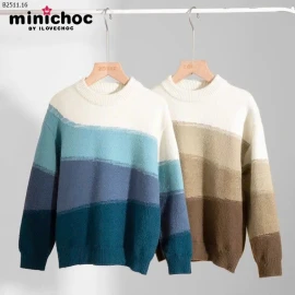 ÁO LEN BÉ TRAI chính hãng nhà Minichoc- giá sỉ như sau loại thường không lót : 220k lót nhung : 260k