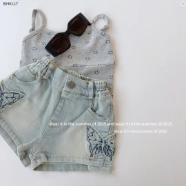 QUẦN SHORT JEAN THÊU BƯỚM-sỉ 188k