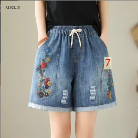 QUẦN SHORT JEAN THÊU CHO NỮ-sỉ 196k