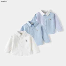 ÁO SƠ MI DÀI TAY WELLKIDS BÉ TRAI-Sỉ 115k