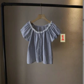 ÁO SƠ MI TAY BỒNG PHỐI REN NỮ- sỉ 155k