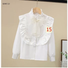 ÁO SƠ MI TRẮNG DÀI TAY BÉ GÁI-Sỉ giá 135k