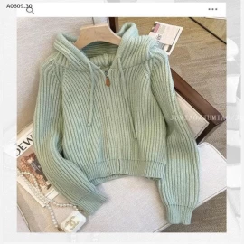 ÁO LEN KHOÁ KÉO CÓ MŨ NỮ- sỉ 150k