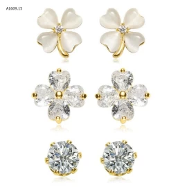 SET 3 ĐÔI HOA TAI A925 AGOVSKI -  - sỉ 147k